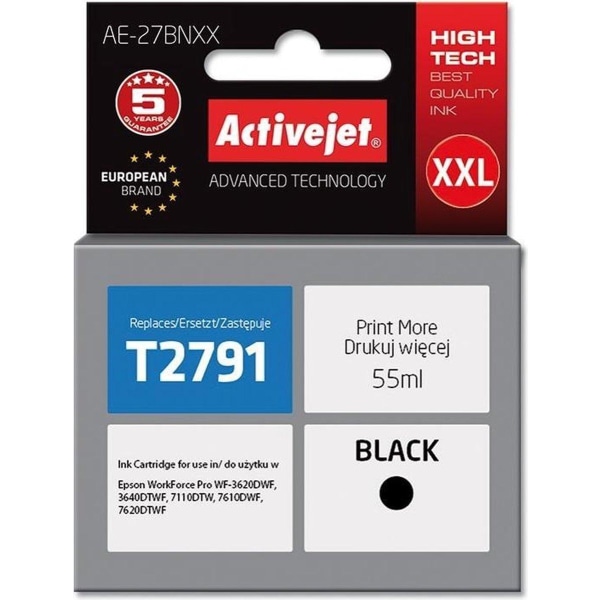 Activejet AE-27BNXX blæk til Epson printer, Epson 27XXL T2791 er