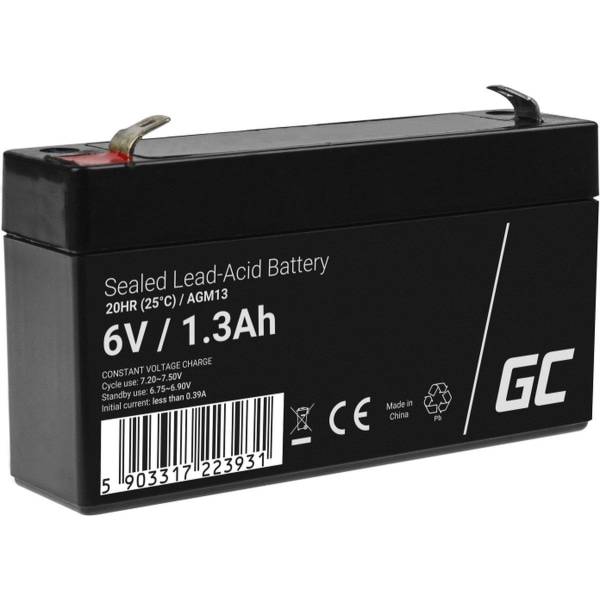 Green Cell AGM13 UPS-batteri förseglad blysyra (VRLA) 6 V 1,3 Ah