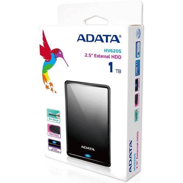 ADATA HV620S ekstern harddisk 1000 GB Sort