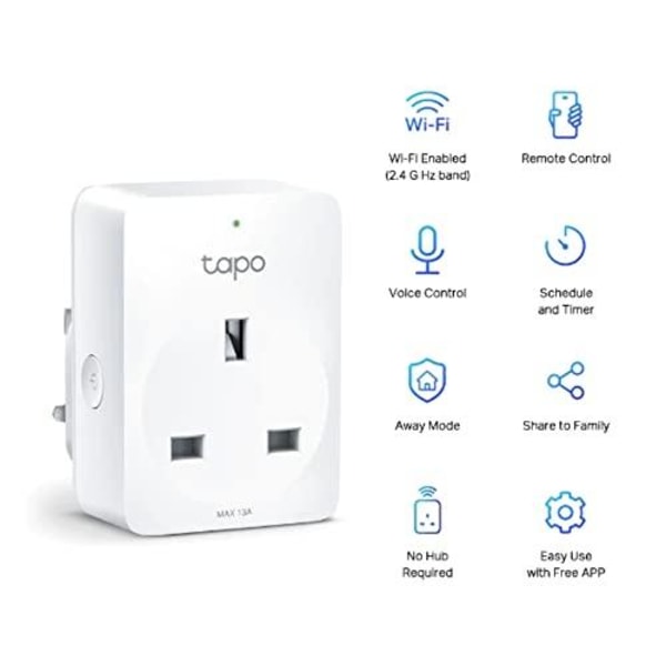 TP-LINK Tapo P100 smart kontakt Vit 2300 W