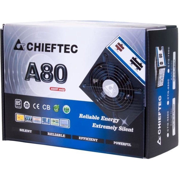 Chieftec CTG-650C nätaggregat 650 W 24-pin ATX ATX Svart