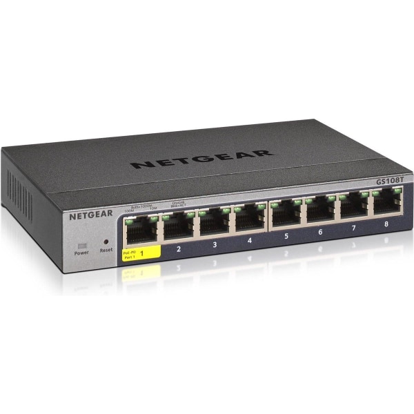 NETGEAR GS108Tv3 Managed L2 Gigabit Ethernet (10/100/1000) Grå fafb | Fyndiq