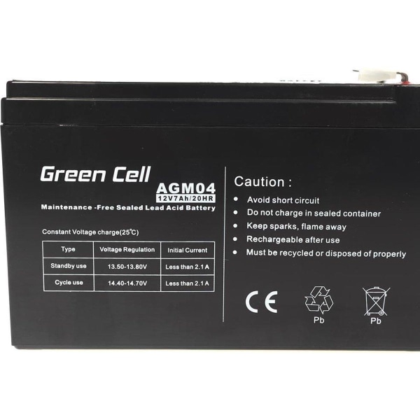 Green Cell AGM04 UPS batteri Forseglet blysyre (VRLA) 12 V 7 Ah