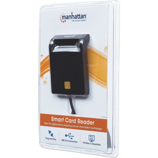Manhattan USB-A Contact Smart Card Reader, 12 Mbps, Friktionstyp
