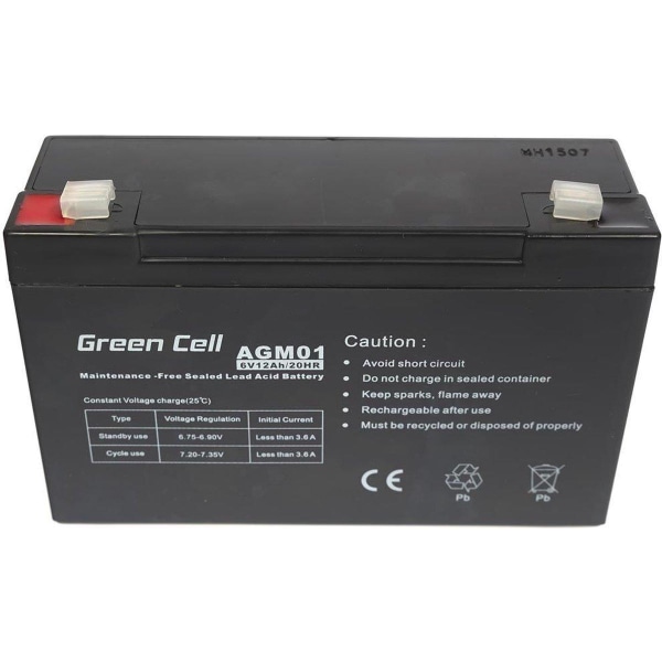 Green Cell AGM-batteri 6V 12Ah - Batteri - 12 000 mAh förseglad