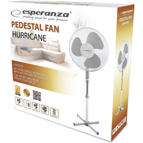 Esperanza EHF001WE Stående ventilator 16" Hvid og Grå