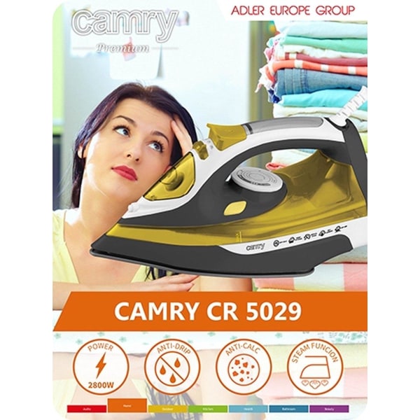Camry CR 5029 silitysrauta Höyrysilitysrauta musta, keltainen 24 Black
