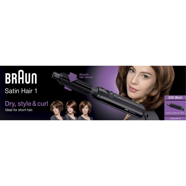 Braun Satin Hair 1 AS 110 Varmluftsborste Lila 200 W 2 m Svart