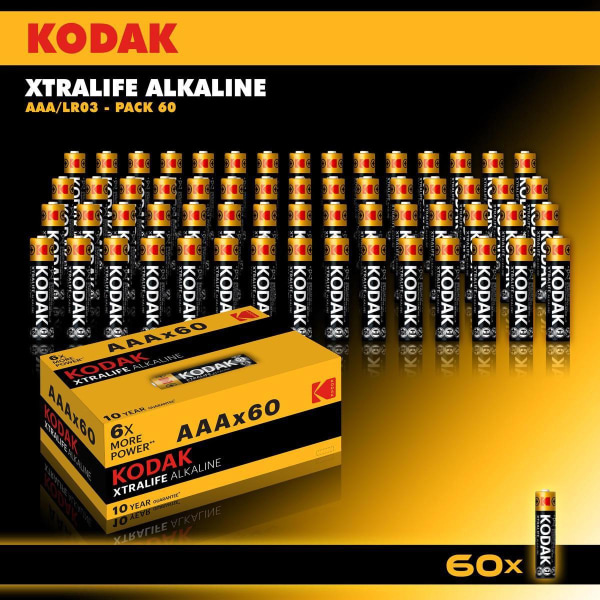 Kodak XTRALIFE AAA alkaliparisto (60 kpl) Black