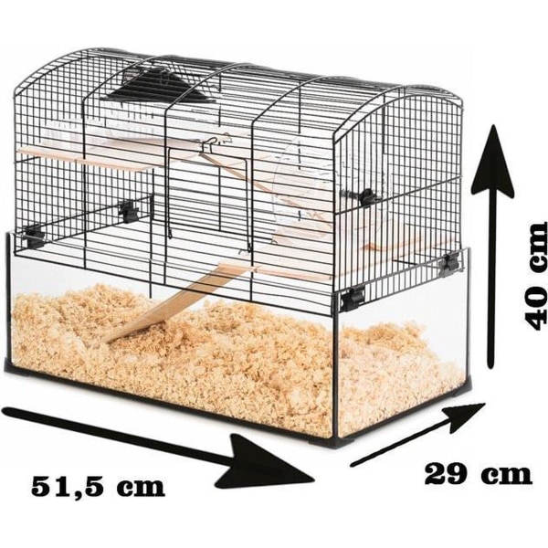 ZOLUX Cage Neo Panas Little lasikyvetillä, musta Black