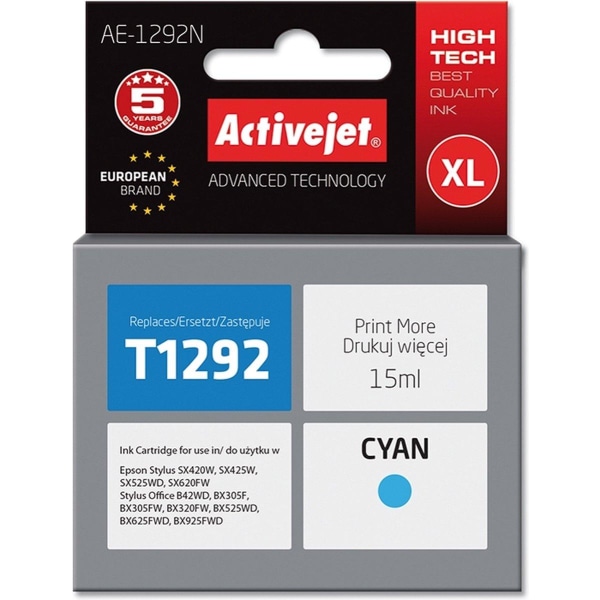 Activejet AE-1292N-bläck för Epson-skrivare, Epson T1292-ersättn