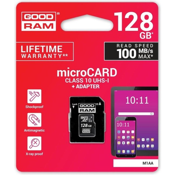 Goodram M1AA-1280R12 minneskort 128 GB MicroSDXC Class 10 UHS-I