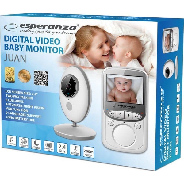 Esperanza EHM003 LCD Baby Monitor 2,4" Vit