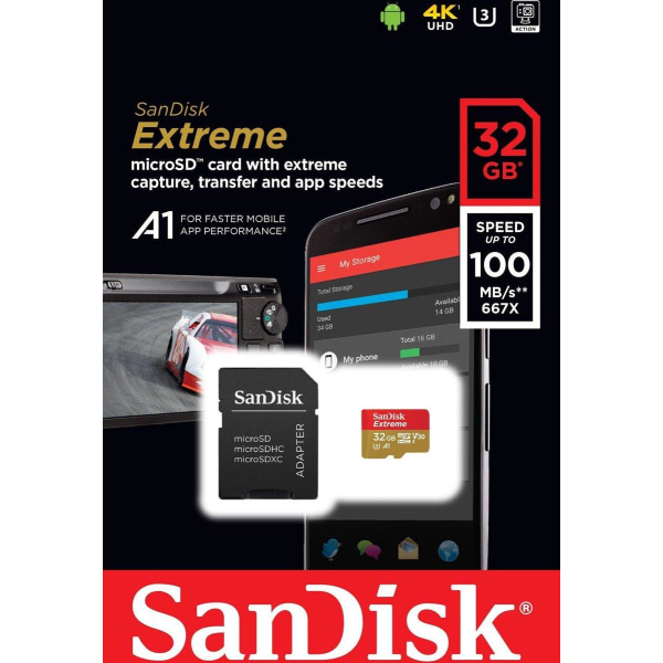 SanDisk Extreme 32 GB MicroSDHC UHS-I klass 10