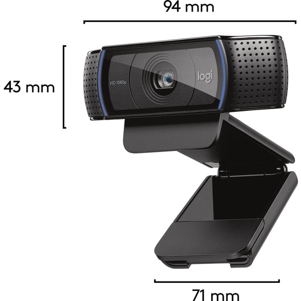 Logitech C920 - HD Pro Webcam - Full HD 1080p - To mikrofoner