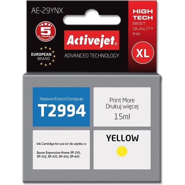 Activejet AE-29YNX muste Epson-tulostimeen, Epson 29XL T2994 kor