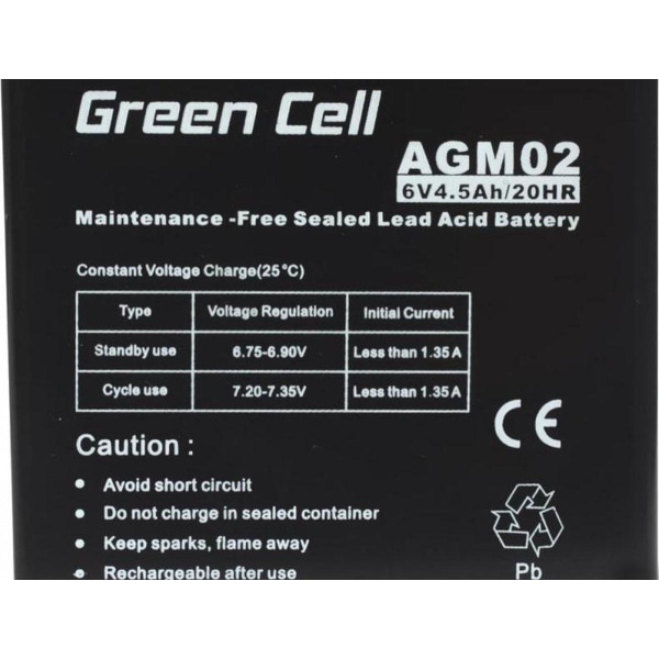 Green Cell AGM02 UPS-batteri förseglad blysyra (VRLA)