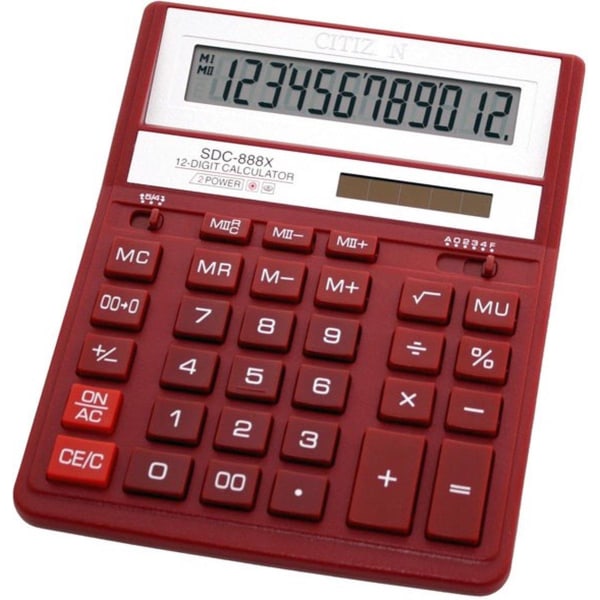 CITIZEN SDC-888X lommeregner Pocket Financial Red