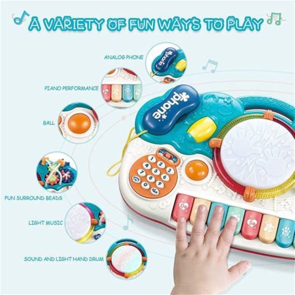 Baby Piano Musikleksaker Barn Elektroniskt Piano Keyboard Musik Trumleksaker Toddler Pojkar och Flickor Lärleksaker Foto Färg