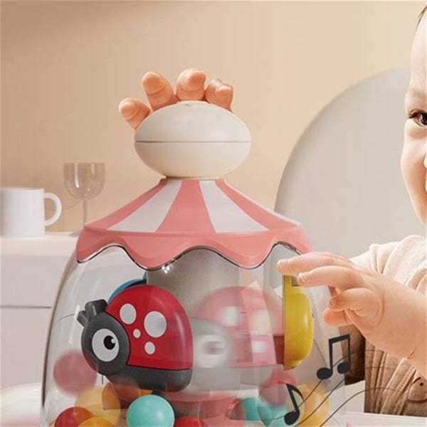 Baby karusellleksak Montessori Sensorisk aktivitet Leksaker Handutveckling Hjärnteaser Pedagogisk leksak för 0-1 år gamla barn Pink