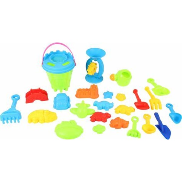 Set av 25 Baby Kid Strandleksaker med Slottshink Spade Spade Rake Vattenkokare Barnleksaker