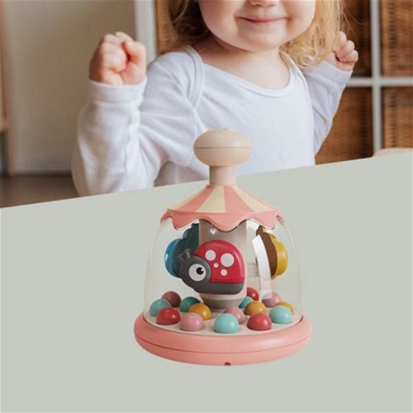 Baby karusellleksak Montessori Sensorisk aktivitet Leksaker Handutveckling Hjärnteaser Pedagogisk leksak för 0-1 år gamla barn Pink