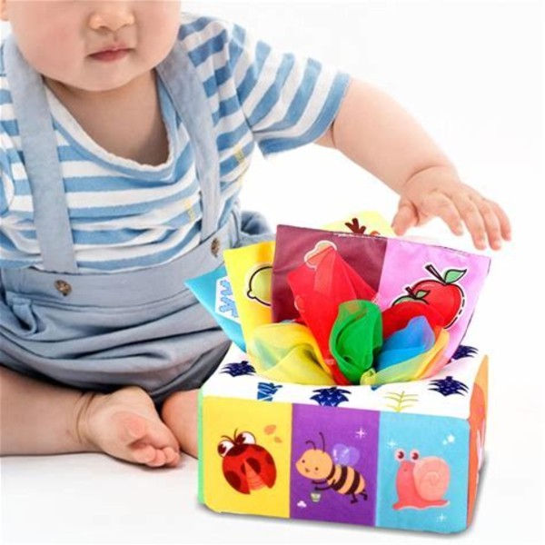 Mjukpapperslåda för barn Leksaker Sensoriska leksaker för barn Småbarn Baby 6 månader och uppåt 20 Scarf 3 Crinkle 20 Scarf 3 Crinkle
