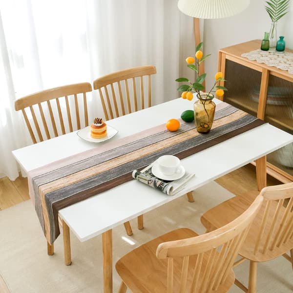 Moderne Grå Bordløber Linned Bordløber til Spisebord Træ