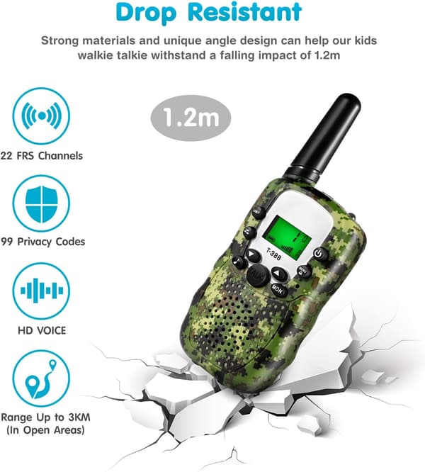 Walkie Talkie for Barn, Leke for Jenter og Gutter 3-12 År med Ba