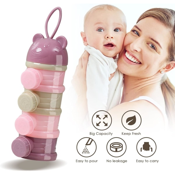 (Pink)Baby Dispenser 4 Rum Baby Dispenser Formula Milk P