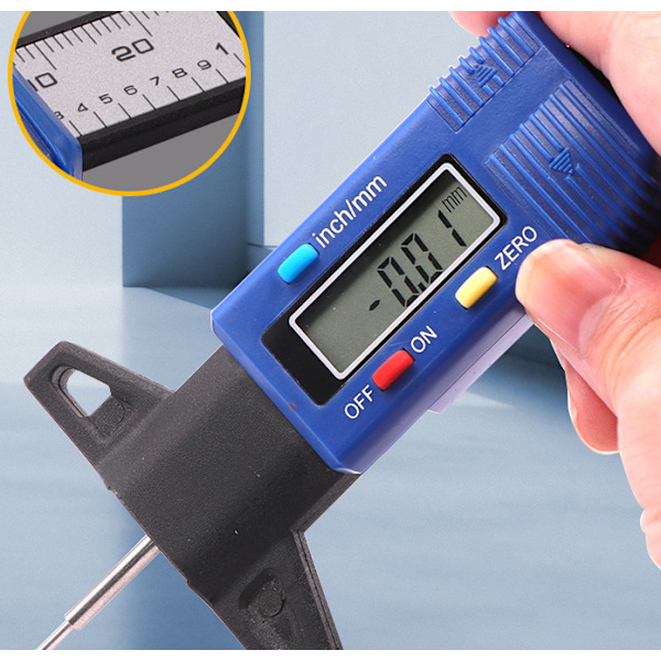 Elektronisk digitalt däckmönsterdjupmätare 0-25 mm