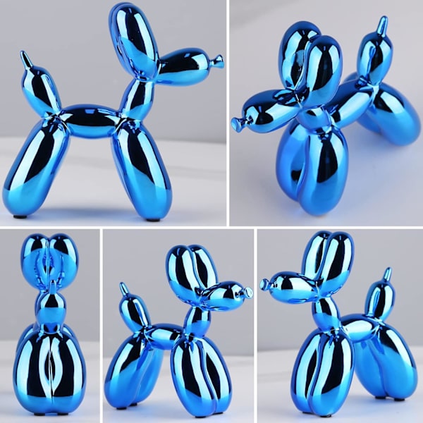 Glänande Galvaniserad Ballonghund Staty Samlarfigur A