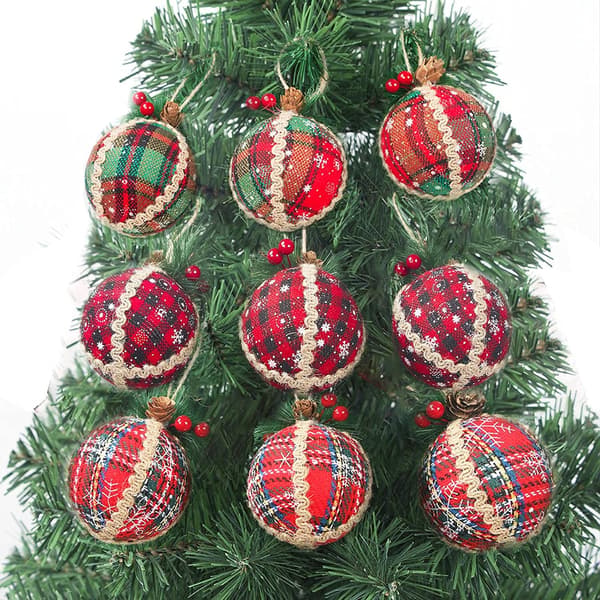 Buffalo Plaid Rustic Joulukuusikoristeet, Sha