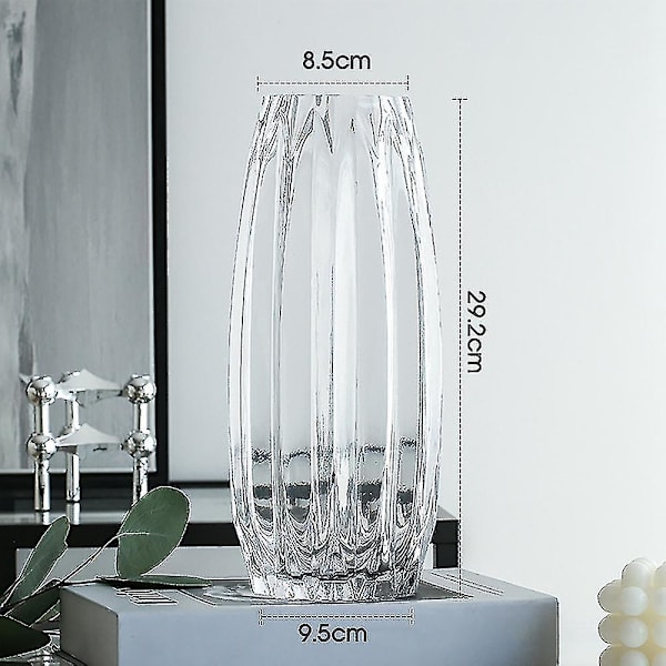 Nordic Glassthicken Vas Transparent Svart Vas Vardagsrum(w DXGHC