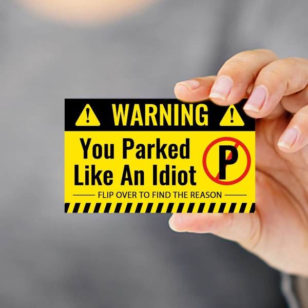 100 stycken dåliga parkeringskort du parkerade som en idiot Kort 3,5 x 2 tum dåliga parkeringsdekaler Rolig parkeringsöverträdelse