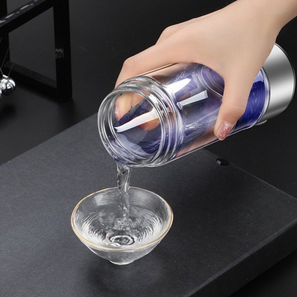 1 st (420 ml) vätevattenflaska, uppladdningsbar bärbar vätevattenmaskin generator, vätevattenflaska generato
