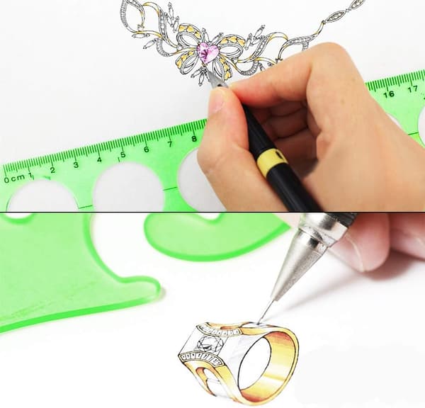 11 Stycken Plastmätmallar Cirkelmall Geometr DXGHC