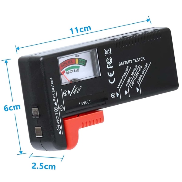Universal Batteritest, Digital Batteritest, til AA AAA C D