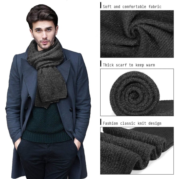 Unisex Klassisk Strikket Vinterhals, Myk og Varm Vinterstrikk