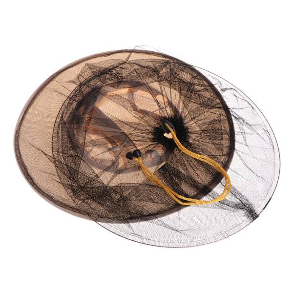 Anti-bi-hat Bienavlbeskyttelseshat 1 stk Lysebrun cowboy