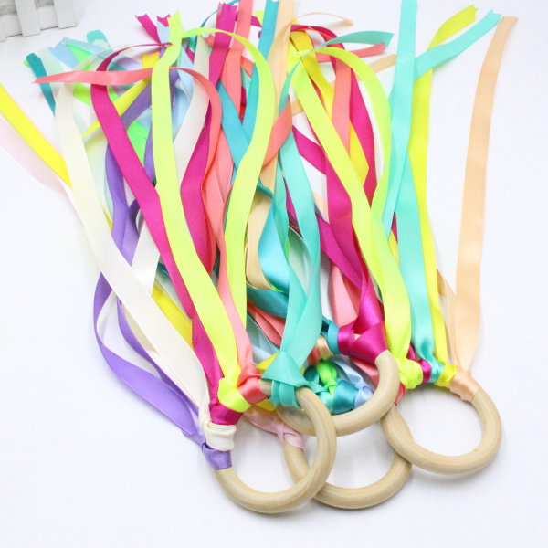 5 pieces of 255 pieces of 50cm ribbon color wooden ring rainbow r