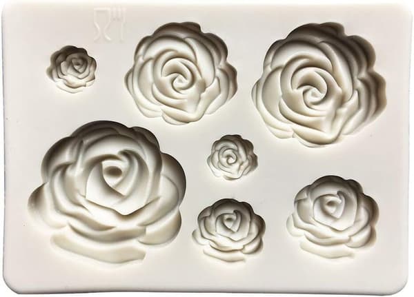 2 stk Rose Blomster silikonformer Kake sjokoladeform bryllupskake