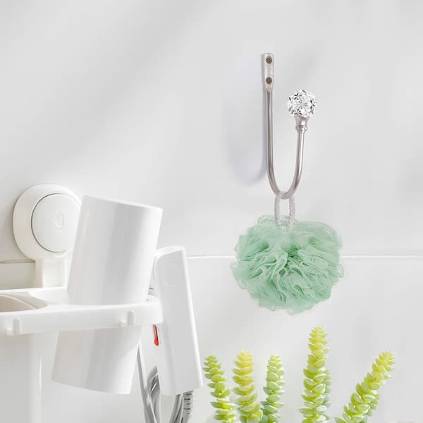 2 stk Veggmontert Gardinholder, Sinklegering U-Formet Krystall