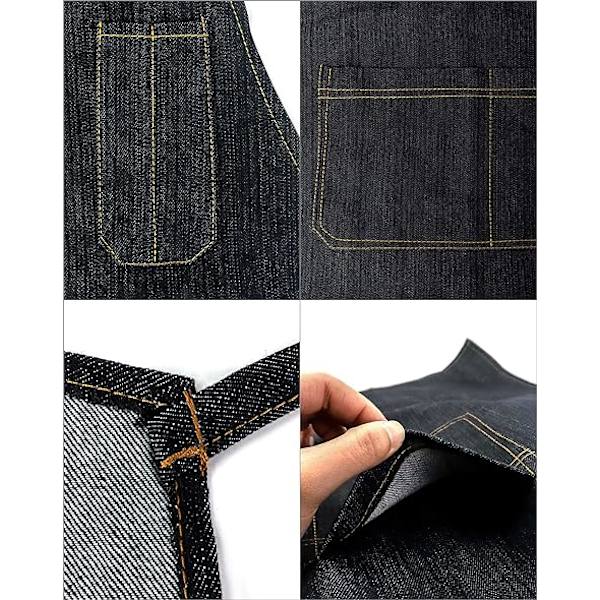 Heavy Duty Denim Arbejdsforklæde med Lommer, Justerbart Forklæde til Mig