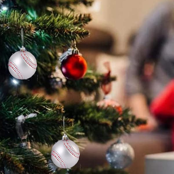 6cm Julbaseball Juldekoration boll Julgran o
