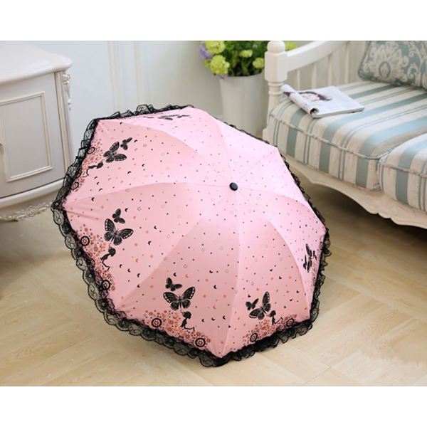 Foldbar Parasol Kvinder UV-Beskyttelse 8 Ribber 210T UPF50+ Parasol Kvinder