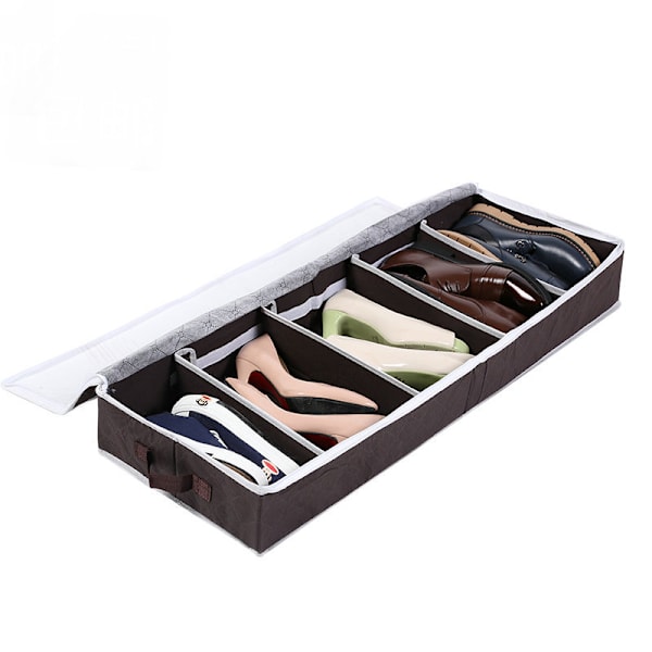 1 stk Brun Skoorganisator Under Sengen – Solid Boks med Solid Z