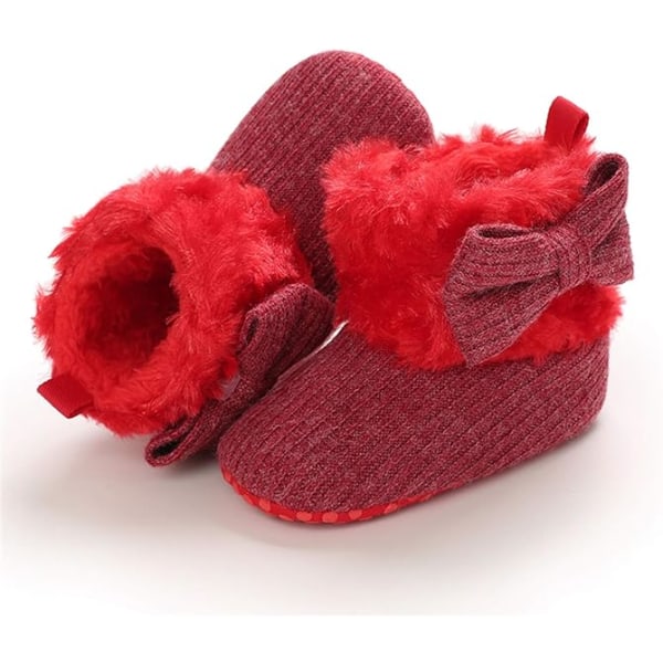Röda unisex baby , nyfödd vinter varm baby pojke flicka sko gran