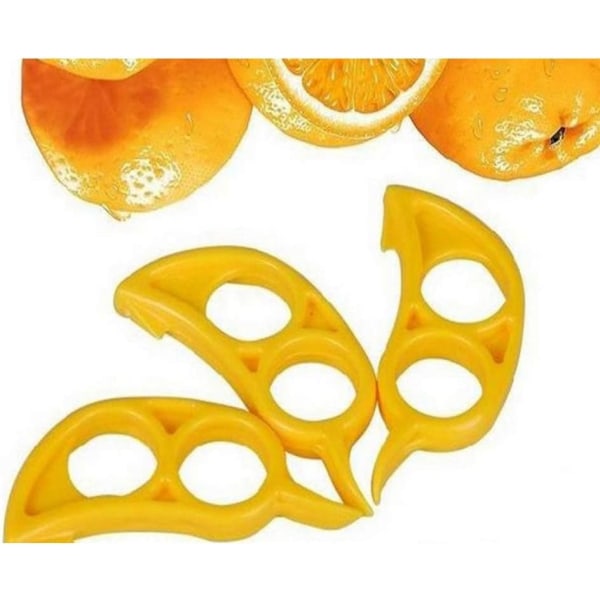 4 x Appelsinåbnerskræller Udskærer Plastskærer Citron Citrusskal