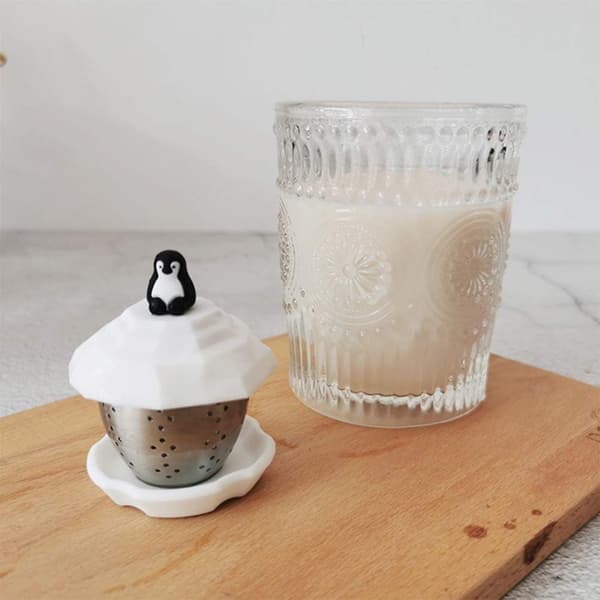 Rustfrit Stål Te-Bold Infuser Pingvin Form Fint Masket Te-Si